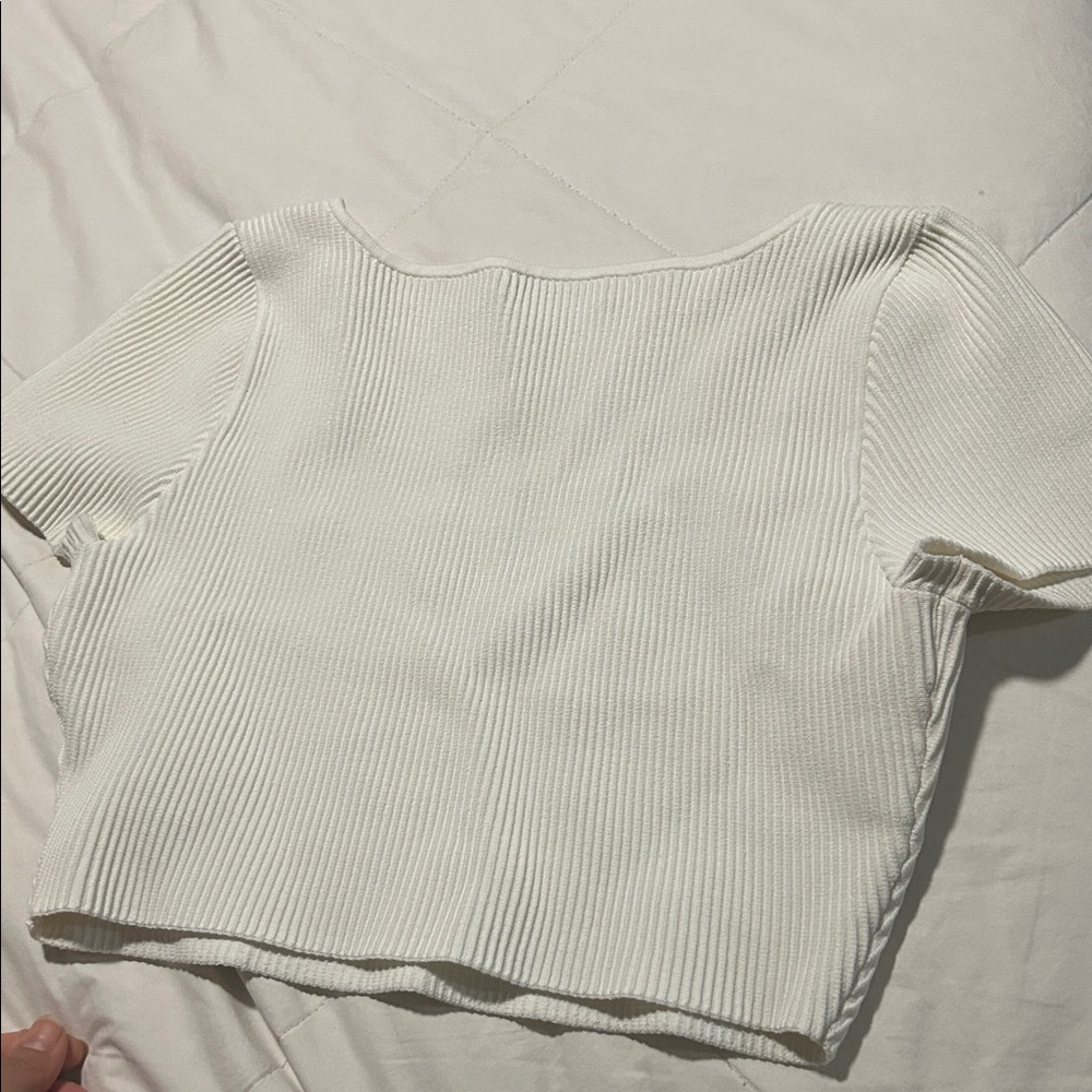 Babaton Cream Ribbed Crop Top - Picture 4 of 4